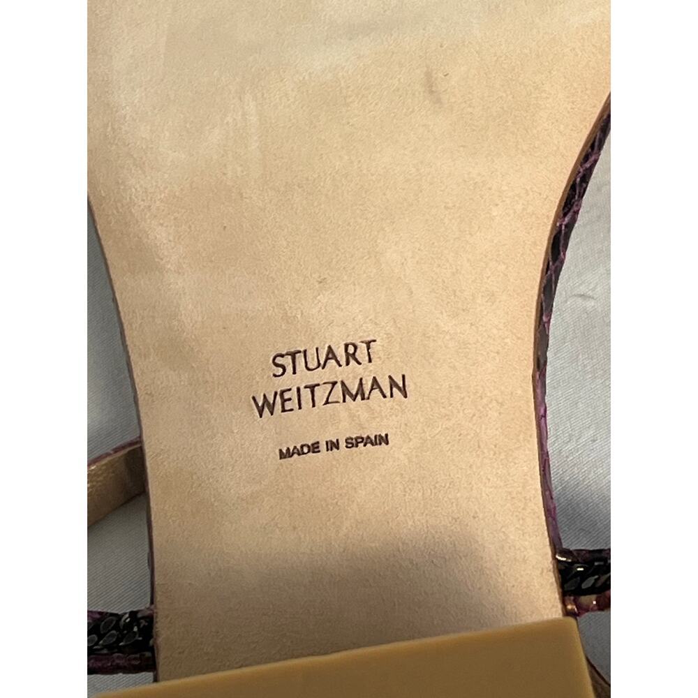 Stuart Weitzman Strappy Purple Python Sandals - image 7
